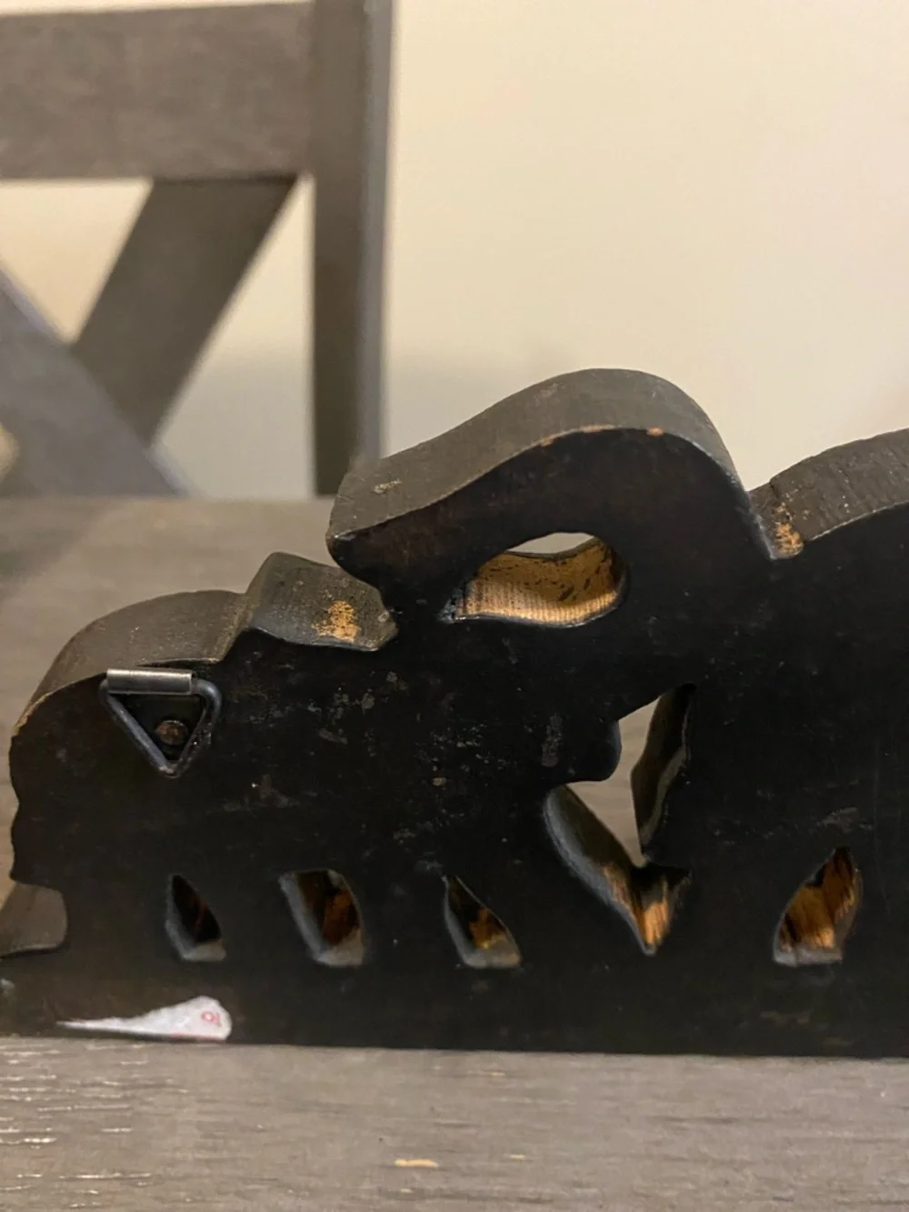 Handcrafted Black & Gold Elephant Wall Key Rack